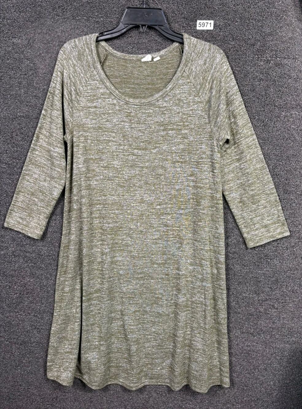 Gap Ragland T-Shirt Dress Womens Size M Black Moss Long Sleeves Round Neck